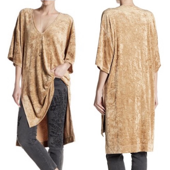 Free People NWT Rory Tunic Top Painted White Medium// Large M//L New